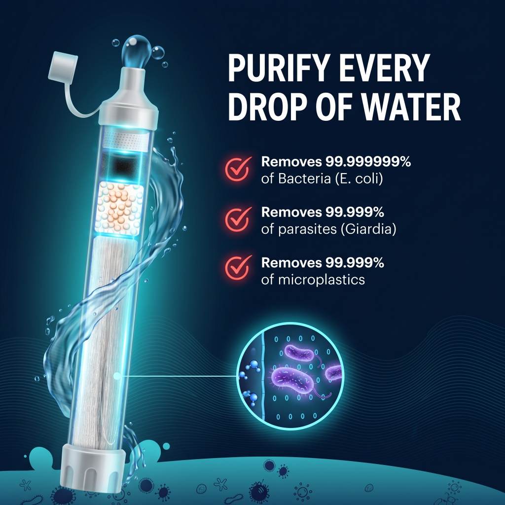Virelx AquaGuard™ Portable Water Filter Straw